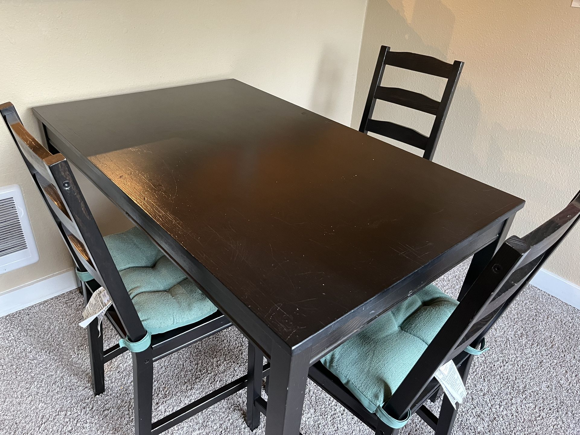 JOKKMOKK Table and 4 chairs, black-brown