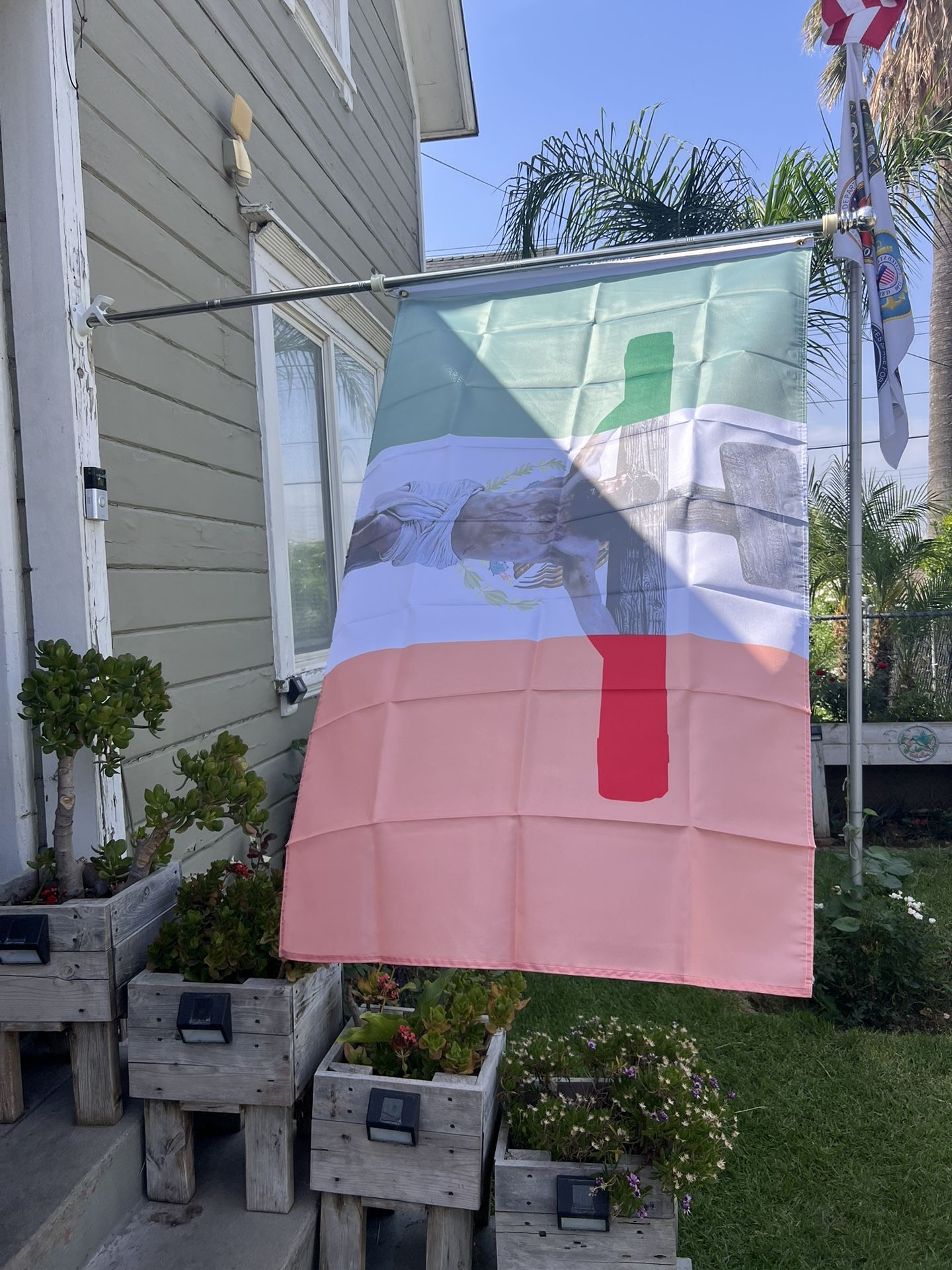 Mexico Cross Flag Size 3ftx5ft