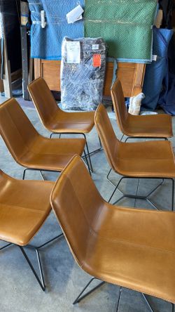 Brown leather Dining chairs