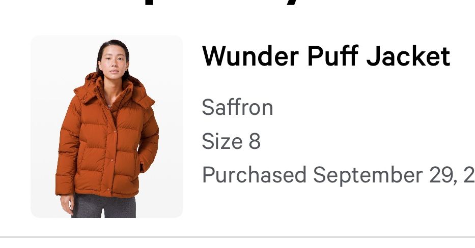 Lululemon Wunder Puff size8