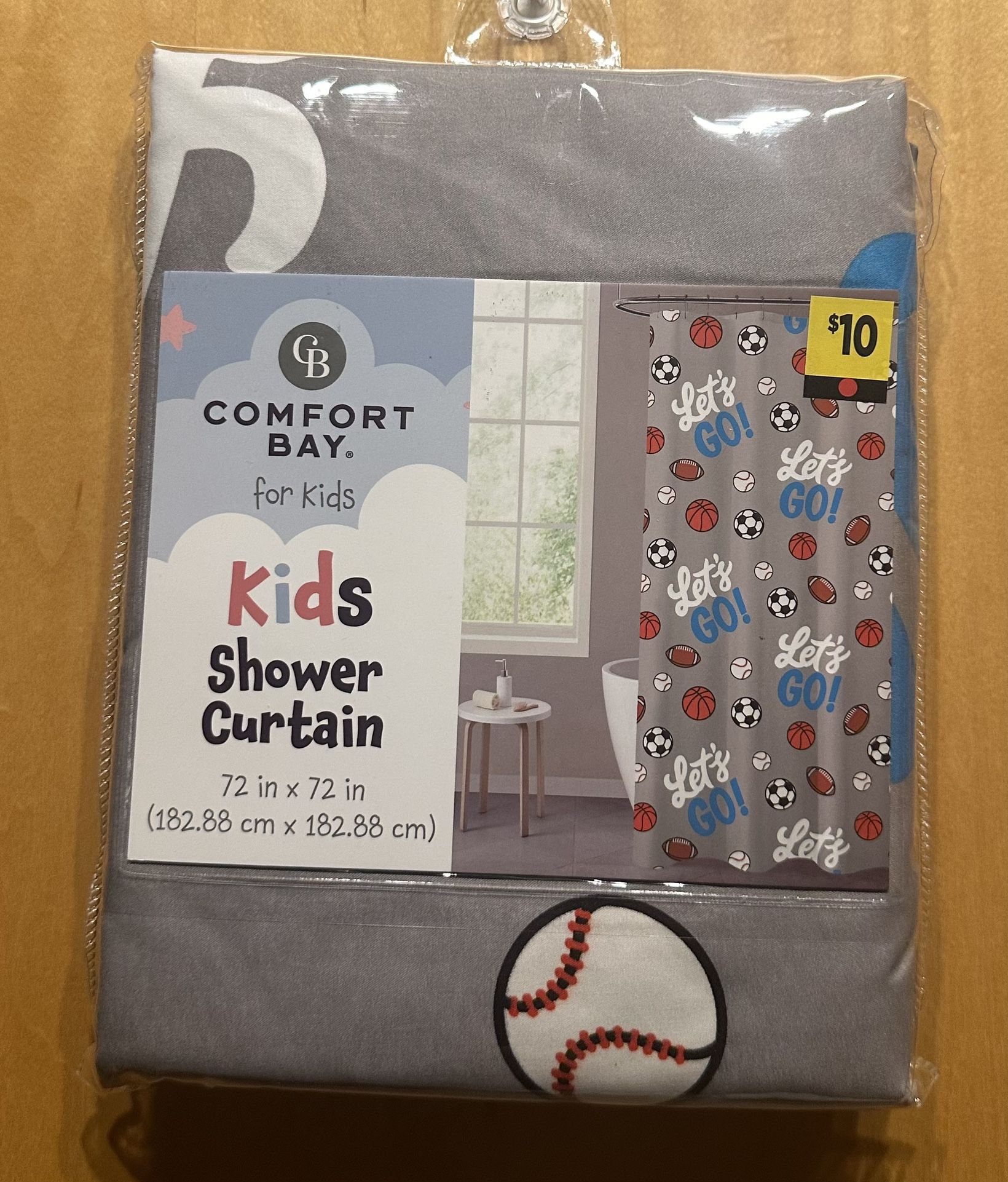 Comfort Bay for Kids Sports Themed Shower Curtain