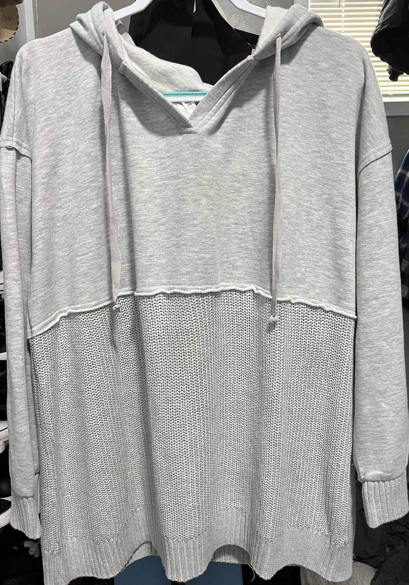 Plus Size Tunic Style Hooded Sweatshirt