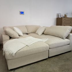 ☁️ Modern Cloud Modular Sofa Chaise Sleeper Sectional Couch With Reversible Ottoman — FREE Delivery