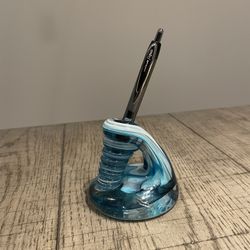 Glass Desk Pen Holder & Paperweight