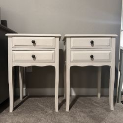 Two Solid Wood French-style Nightstands Or End Tables 