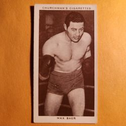 EX Authentic 1938 Churchman's Cigarettes Max Baer Boxing Tobacco Card #3 HOF