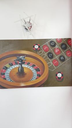 Roulette Table Oil Painting 24 x 36 New