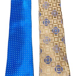 2 100% Silk Luxury Men’s Ties American Designers Tommy Hilfiger & Michael Kors