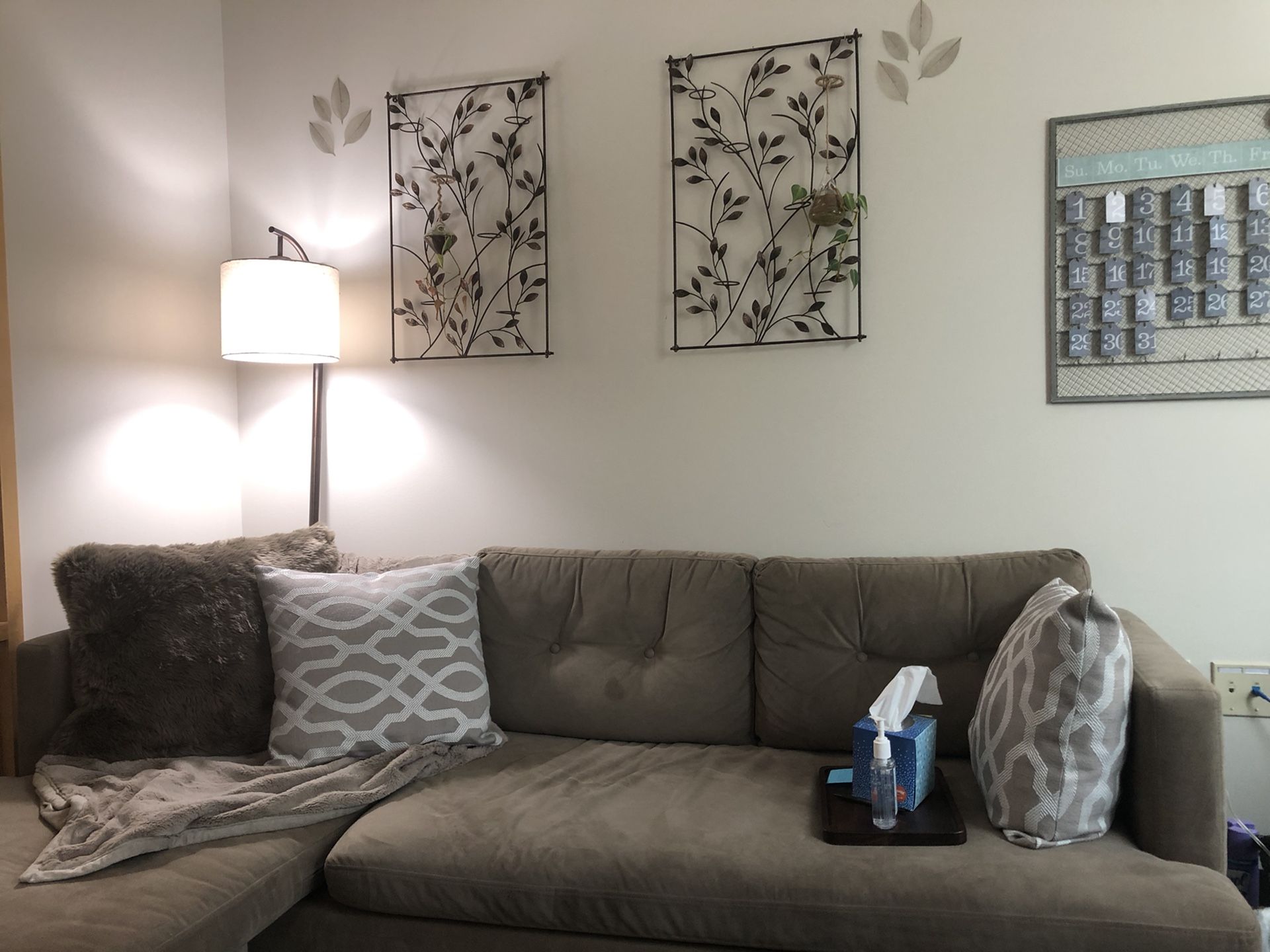 West Elm Sectional with chaise 90” W