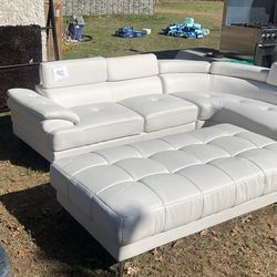 All White Sectional 