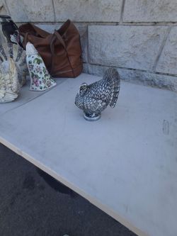 Black and silver turkey decoration