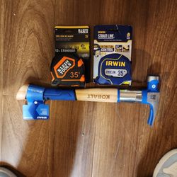 Klein 35' Tape Measure Irwin 35" 22oz Kobalt Framing Hammer 