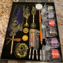 Pen Quill Set Antique Style Wax Melt Seal