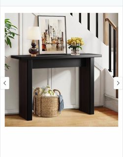 Black Console Table with Slatted Legs