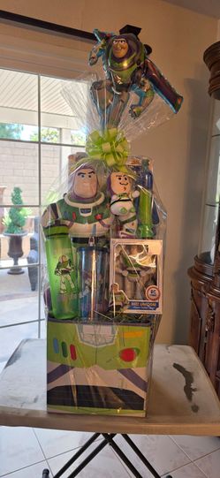 Disney Buzz Light birthday basket