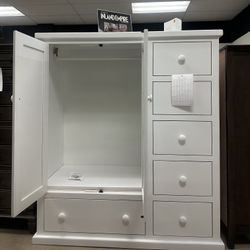 Armoire w/2 Shelfs, 6 Drawers and Cloth Rod