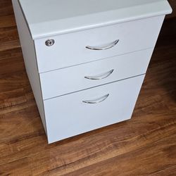 Office File Cabinet 3 Drawing Chest with Rolling Caster, Mobile Pedestal Cabinet