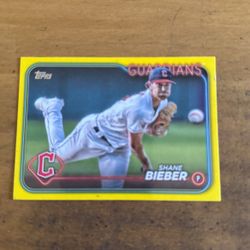 2024 TOPPS SHANE BIEBER YELLOW CARD
