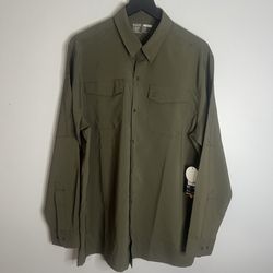 5.11 Tactical Freedom Flex Woven Long Sleeve Shirt Mens Large Green UPF 50+ NWT
