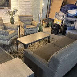 3 pc Mid Century Modern Living Room Set - Sofa + 2 Armchairs
