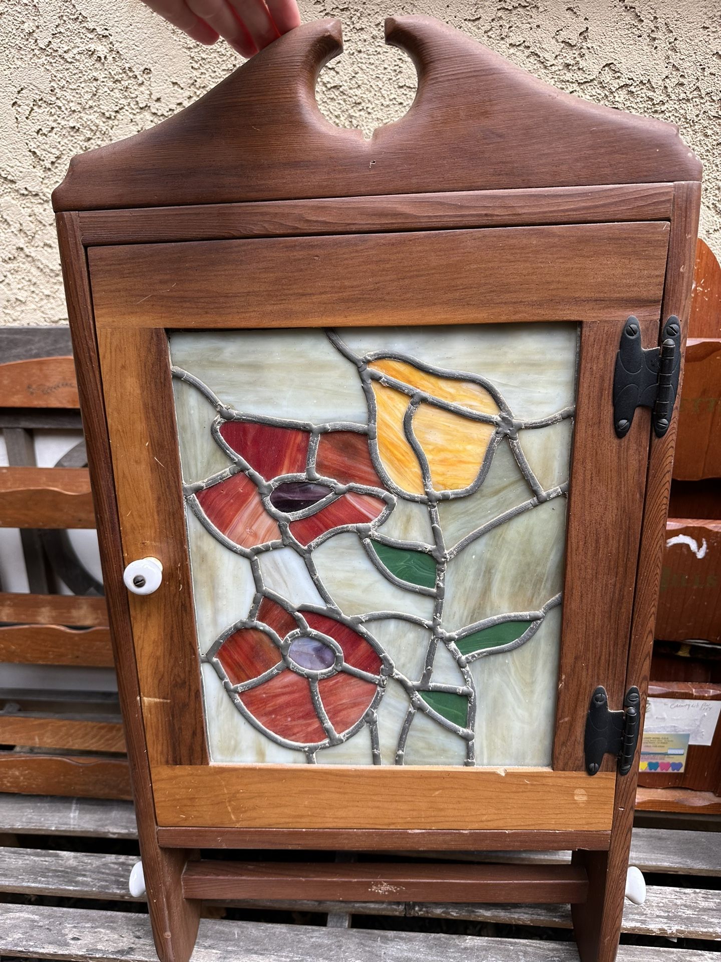 Hand Made Stained Glass Cabinet