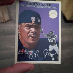 JUNIOR SEAU 2000 Fleer Tradition Football # 27 San Diego Chargers HOF NM - MT