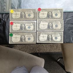 7 "Silver Certificates" Legal Currency 