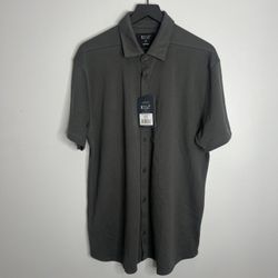 BYLT Bayside Oxford Short Sleeve Button Down Shirt Mens XL Dark Charcoal NWT