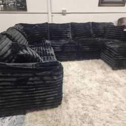 Brand New Artisan Wham Black 3pc THICK CORDUROY Sectionals 🔥