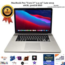 MacBook Pro "Core i7" 2.3 15" Late 2013, 16GB, 500GB "H91689"