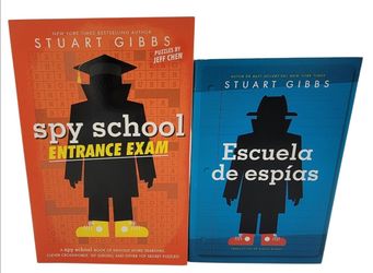 Spy School ENTRANCE EXAM,ESCUELA DE ESPIAS Signed By Stuart Gibbs, The Two Books