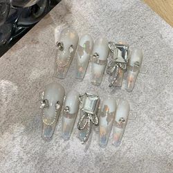 Hand made press on nail Size:S