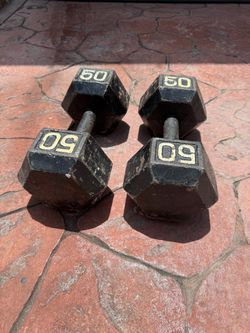 Pair of 50 lb Hex Dumbbells – 100 lbs Total