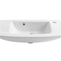 9317: Small Wall Mount Sink,Renovators Supply Edgewood 20" Wide White Grade A Vitreous China Rectangular Small Porcelain Floating Bathroom Vessel Sink