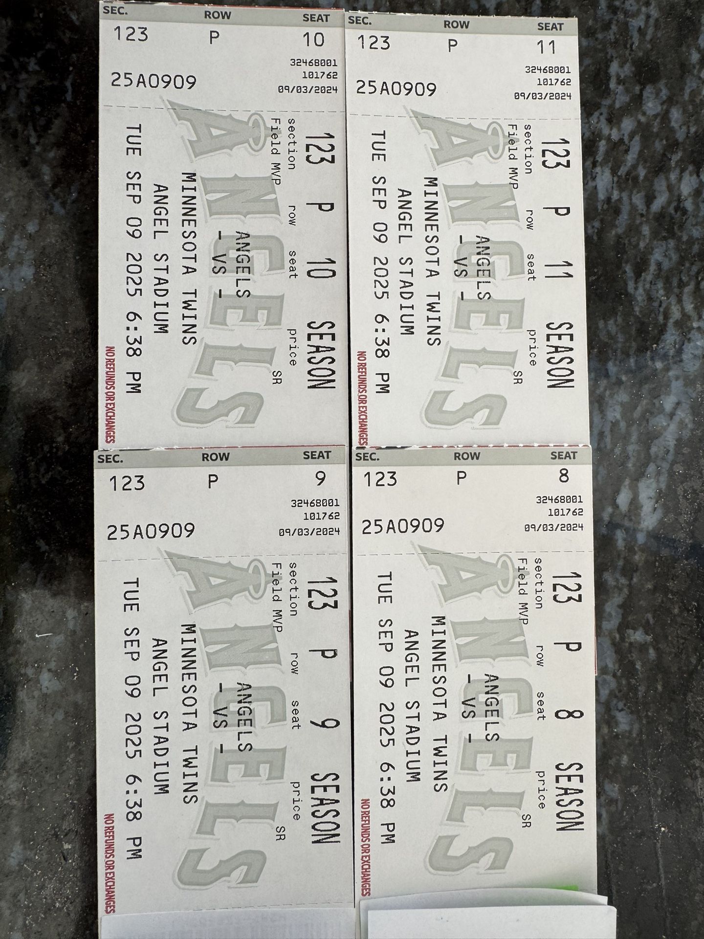 4 Angels/Twins 9/9 With Premier park