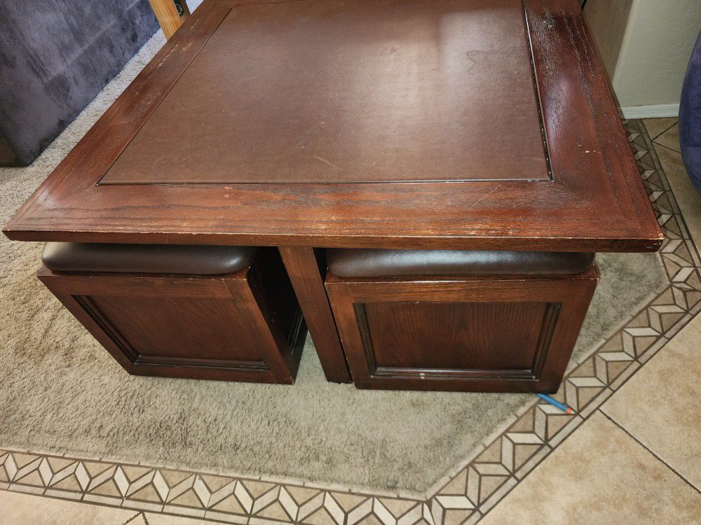 Coffee Table With Storage Chairs