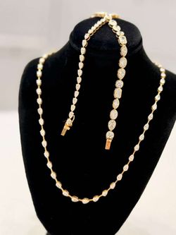 14KT Yellow Gold Lab Diamond Necklace Set