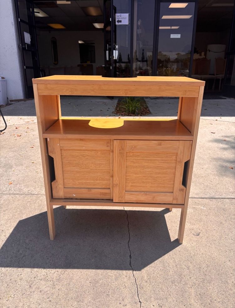 New Assembled- Under-Sink Cabinet with Open Shelf and Sliding Doors. 23.12"x12" ×27.10"