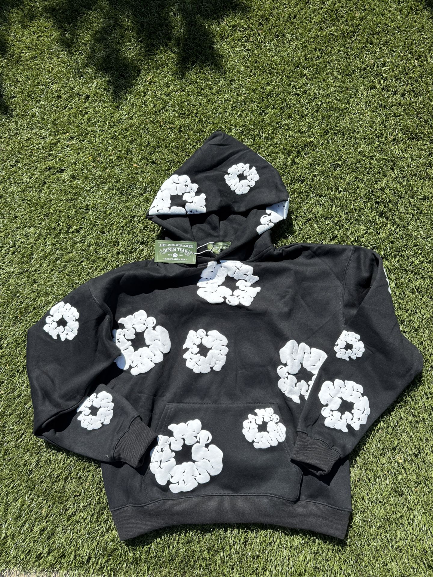 DENIM TEARS BLACK AND WHITE HOODIE