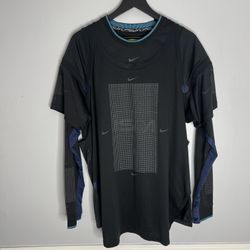 Nike ISPA Long Sleeve Shirt Mens Medium Black Jersey FB2705