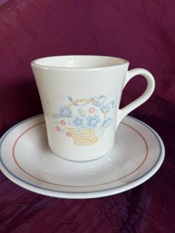Corelle country cornflower saucer and cup.