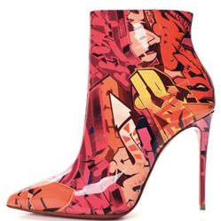 Christian louboutin Patent Metrograf So Kate Booty 100 Ankle Boots Multicolor