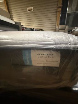 Sealy plastic, Pedic queen, size mattress, and boxspring