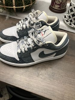 AIR JORDAN W'S AIR JORDAN 1 RETRO LOW CA white, denim US Women 9.5