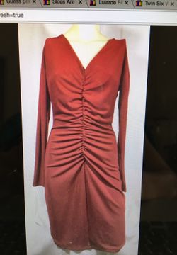 Narciso RodrÃguez rouched dress red sz Xs