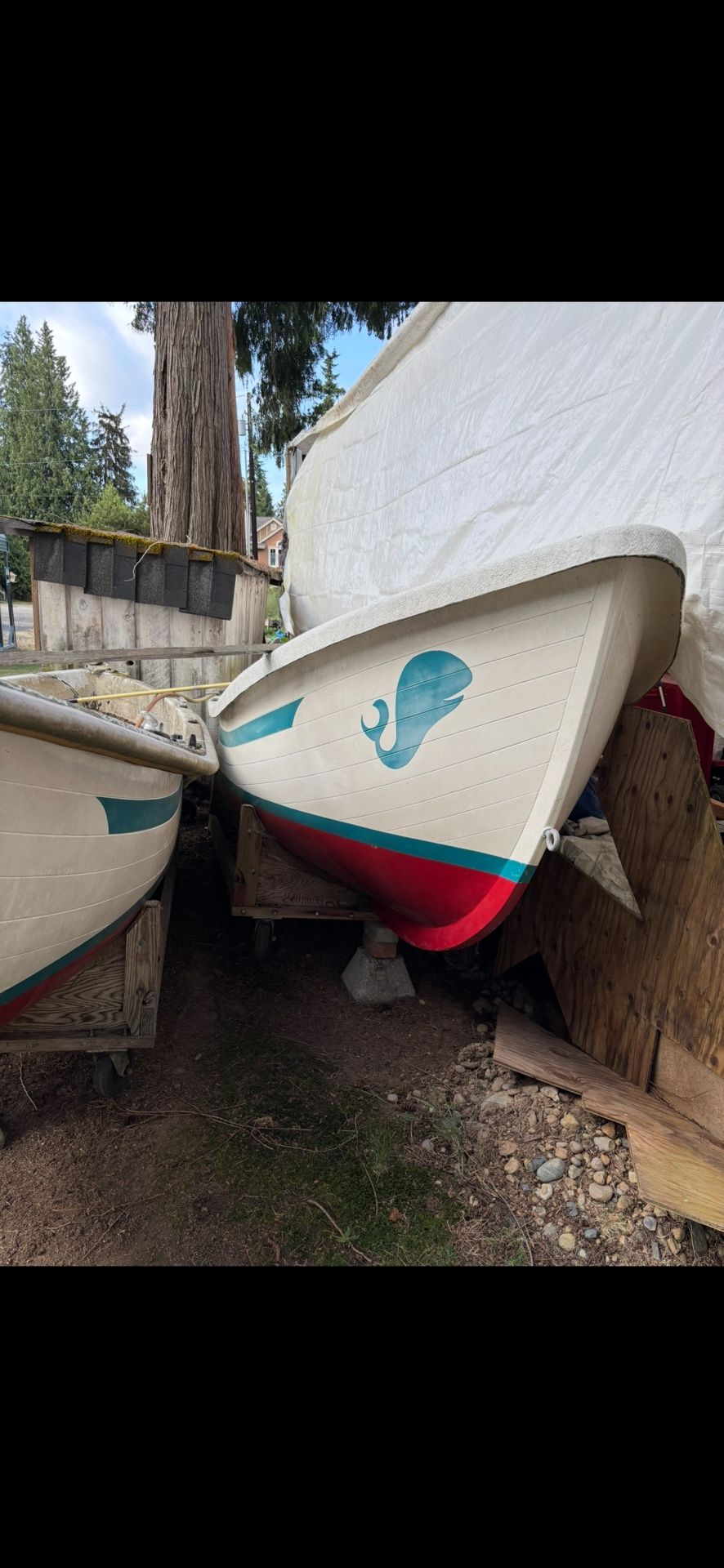 2- Boats Fiberglass One Sail One Row And Mold To Make