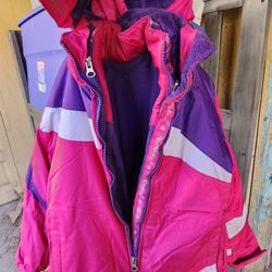 Weatherproof Jacket Girls S 7/8 Hoodie 2 In 1 