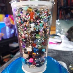 Mix Of Beads Jewlery,Prizm Balls,Charms,Hooks And Jump Rings ETC. 