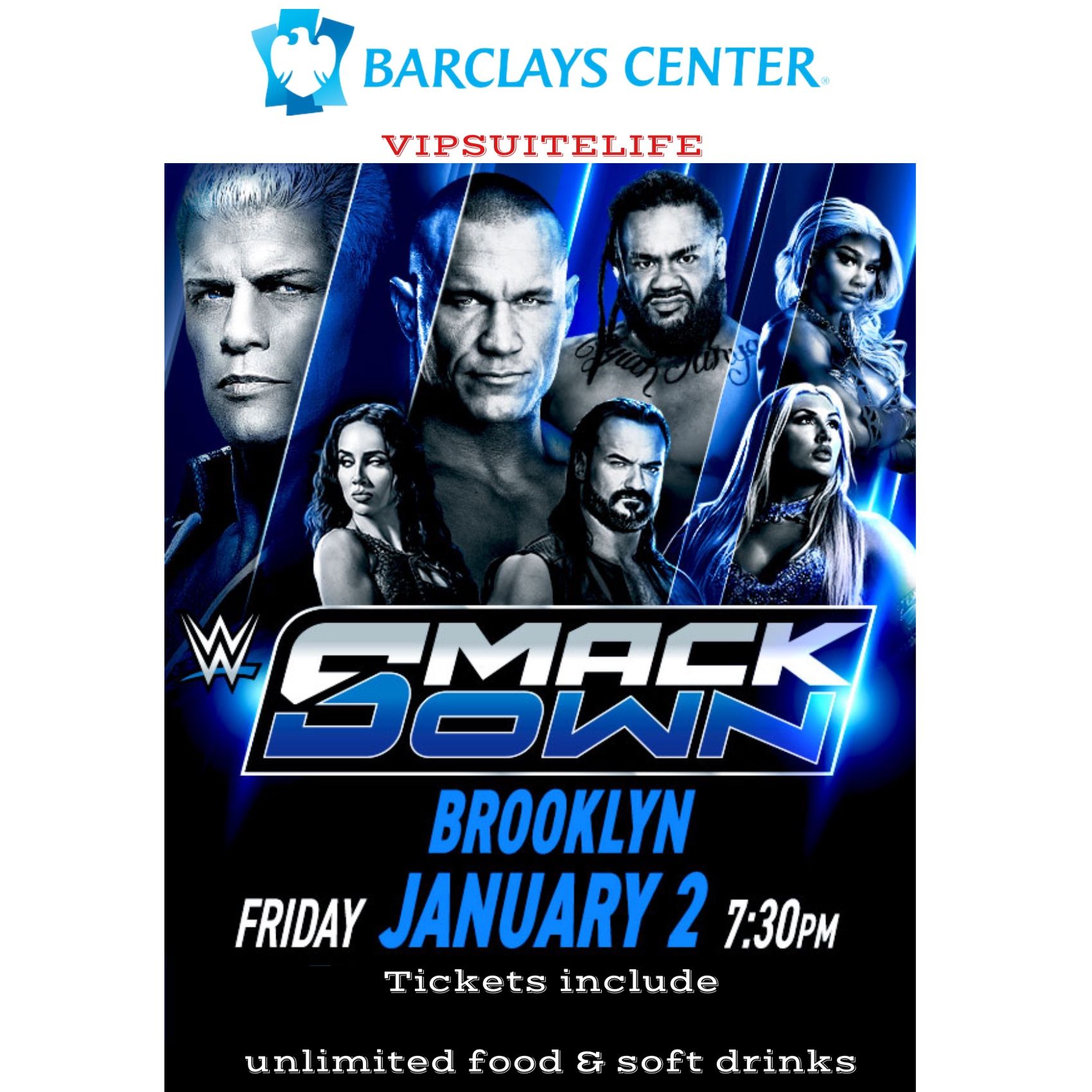 WWE Smack Down Wrestling At Barclays VIP Tickets 