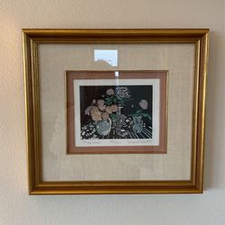 Signed, Numbered Lithograph In Gold Frame.